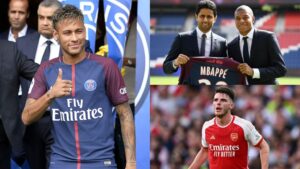 Which footballer has the highest combined transfer fees?