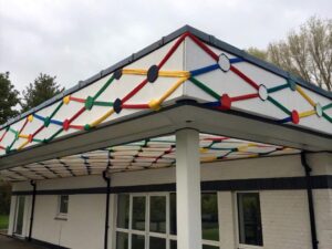 roof decor with soccer resistance bands