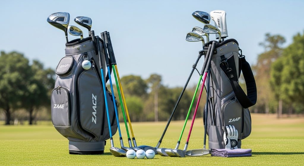 Young Gun ZAAP ACE junior golf club set with color-coded clubs, lightweight bag, and accessories for beginner youth players