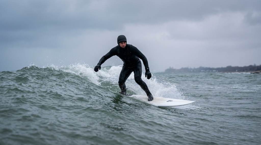 Lake Michigan surf conditions near Grand Haven beach